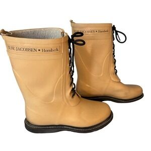 Ilse Jacobsen Hornbaek Women's Rubber Lace-Up Boots, Chic Rain Boots 38/7.5